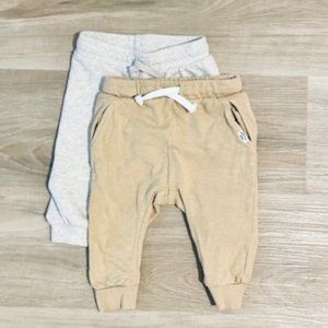 H&M 100% Cotton Joggers 2 Pack 6-9 Months